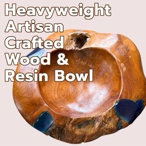 Artisan Crafted Wood and Resin Bowl